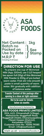 SKIMMED MILK POWDER 1KG