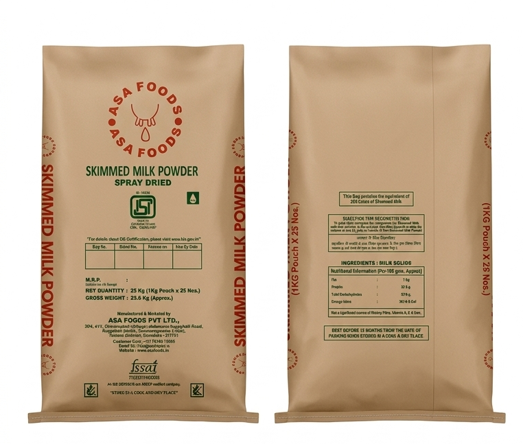 SKIMMED MILK POWDER 25 X 1KGS POUCH - ASA FOODS