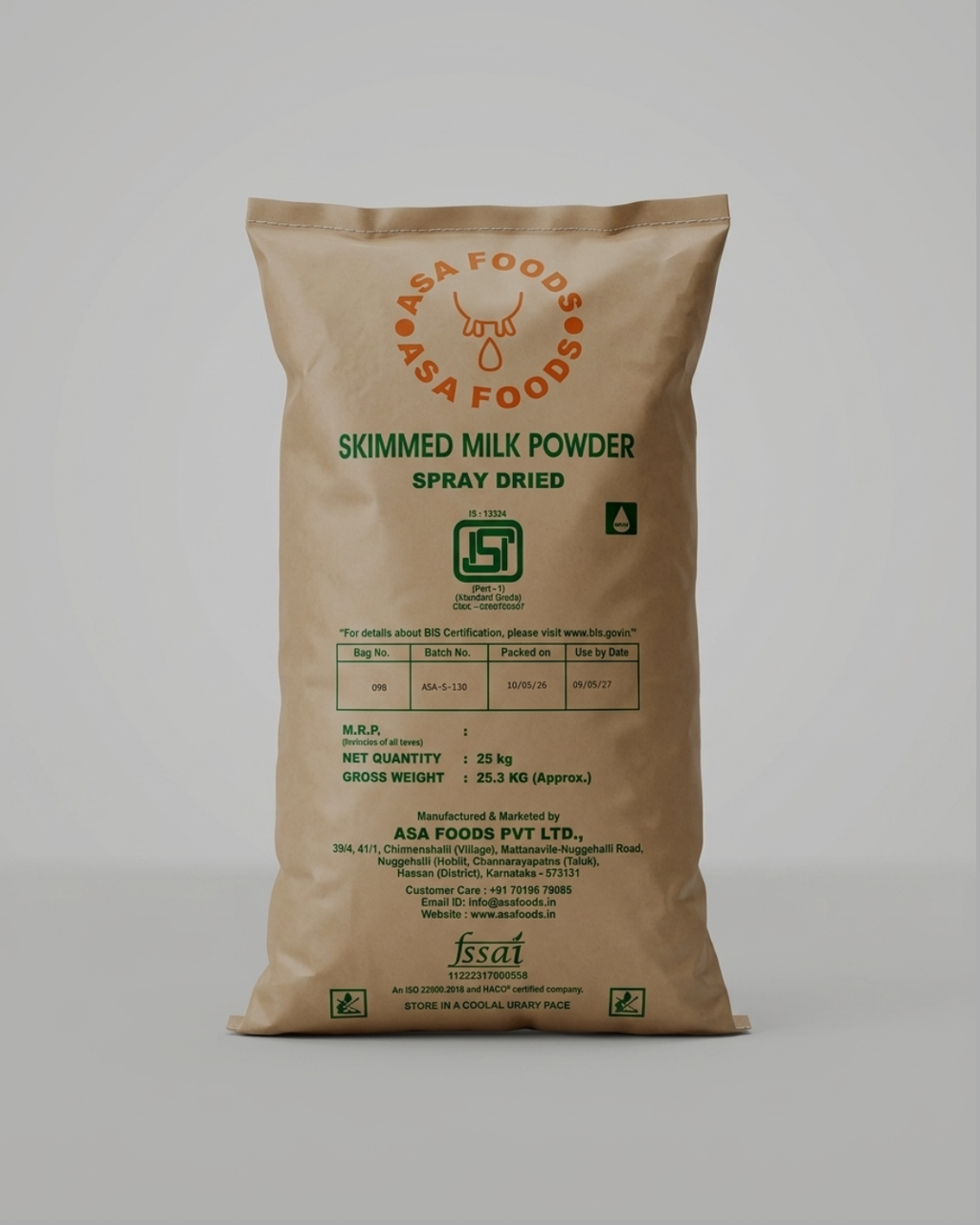 SKIMMED MILK POWDER 25KG BAG - ASA FOODS