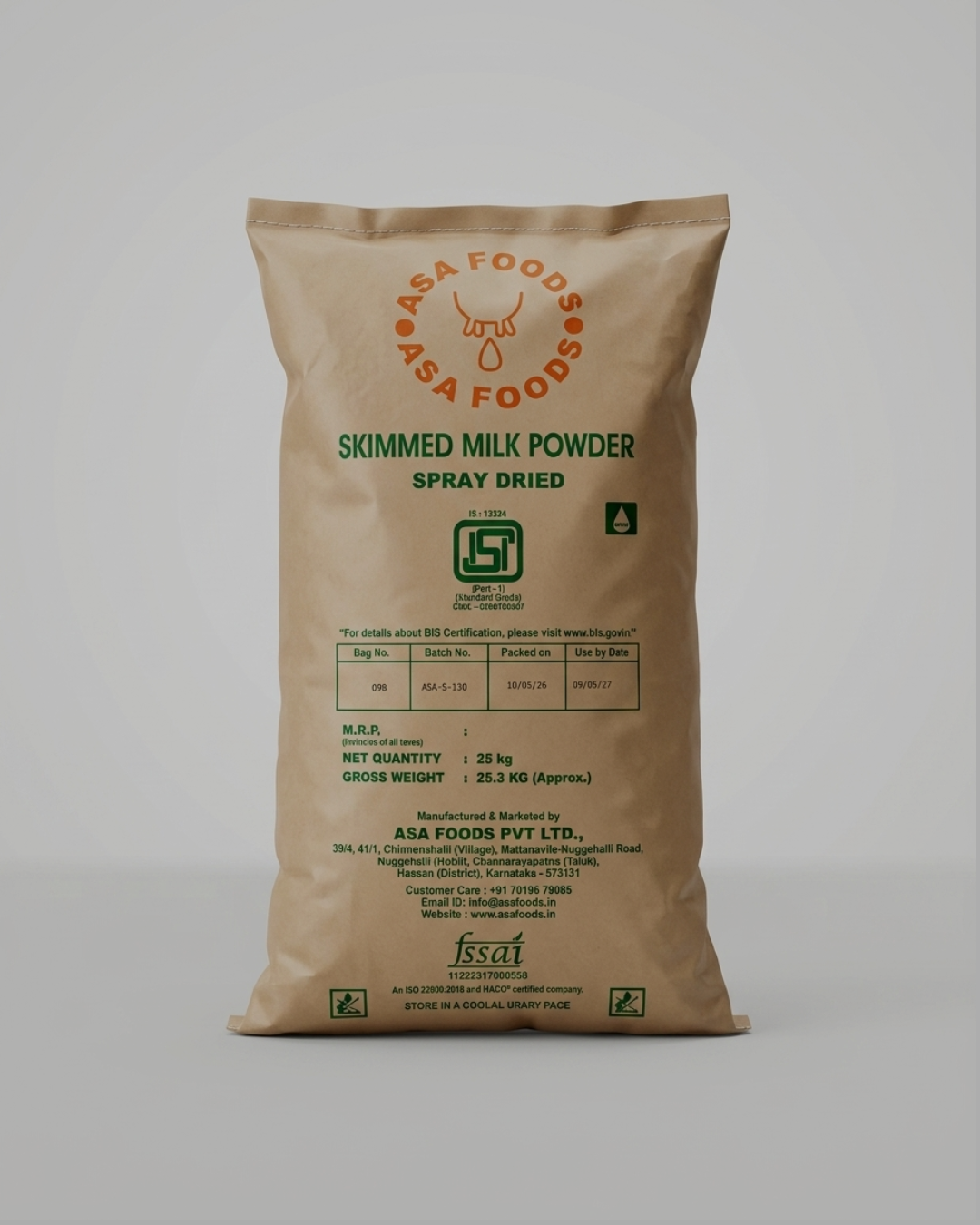 SKIMMED MILK POWDER 25KG BAG - ASA FOODS